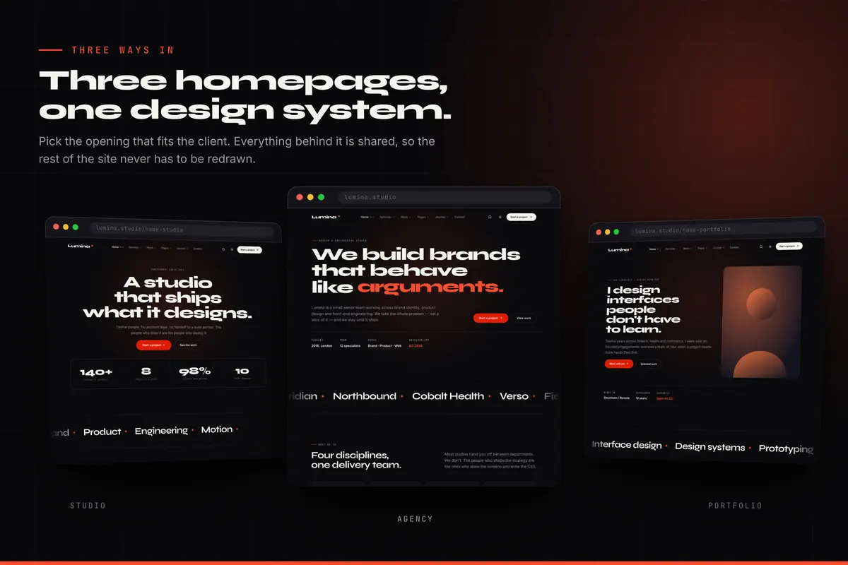 Three homepages