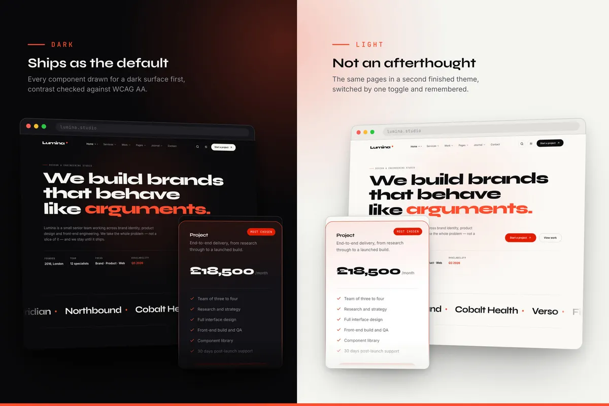 Dark and light themes